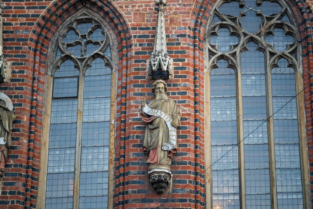 Aristotle Sculpture at Old Town Hall Facade - Bremen, Germany